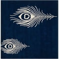 thumbnail image 1 of SAFAVIEH Soho Jarvis Peacock Feather Wool Area Rug, Navy/Ivory, 6' x 6' Square, 1 of 8