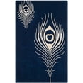 thumbnail image 1 of SAFAVIEH Soho Jarvis Peacock Feather Wool Area Rug, Navy/Ivory, 7'6" x 9'6", 1 of 5