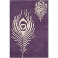 thumbnail image 1 of SAFAVIEH Soho Jarvis Peacock Feather Wool Area Rug, Purple/Ivory, 8' x 8' Round, 1 of 10