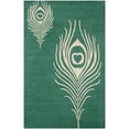 thumbnail image 1 of SAFAVIEH Soho Jarvis Peacock Feather Wool Area Rug, Teal/Ivory, 5' x 8', 1 of 5