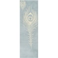 thumbnail image 1 of SAFAVIEH Soho Jarvis Peacock Feather Wool Runner Rug, Light Blue/Ivory, 2'6" x 8', 1 of 9