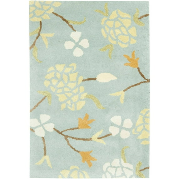 SAFAVIEH Soho Jennifer Floral Wool Area Rug, Blue/Multi, 2' x 3'
