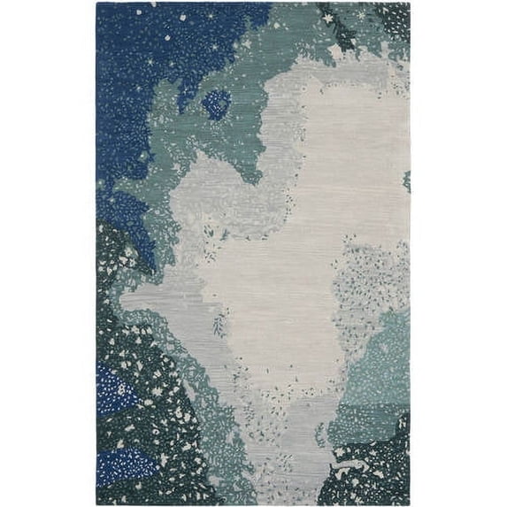 SAFAVIEH Soho Jeptha Abstract Wool Area Rug, Blue/Multi, 7'6" x 9'6"