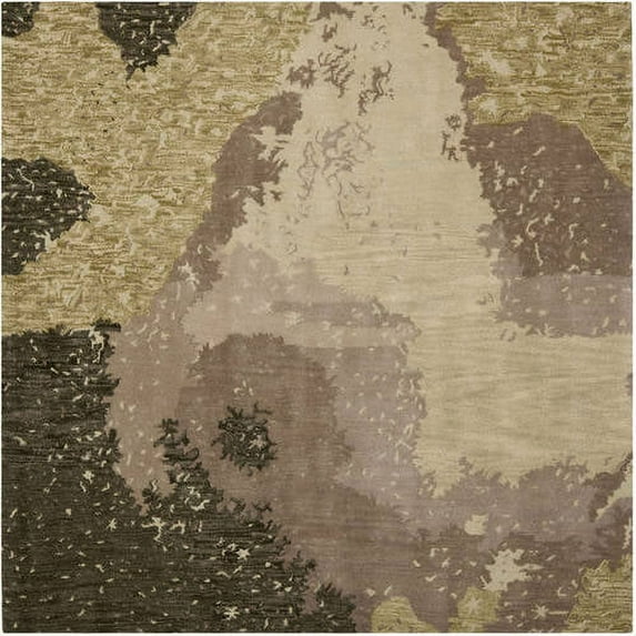 SAFAVIEH Soho Jeptha Abstract Wool Area Rug, Sage/Multi, 6' x 6' Square
