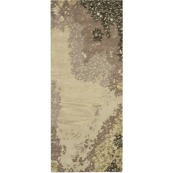 SAFAVIEH Soho Jeptha Abstract Wool Runner Rug, Sage/Multi, 2'6" x 6'