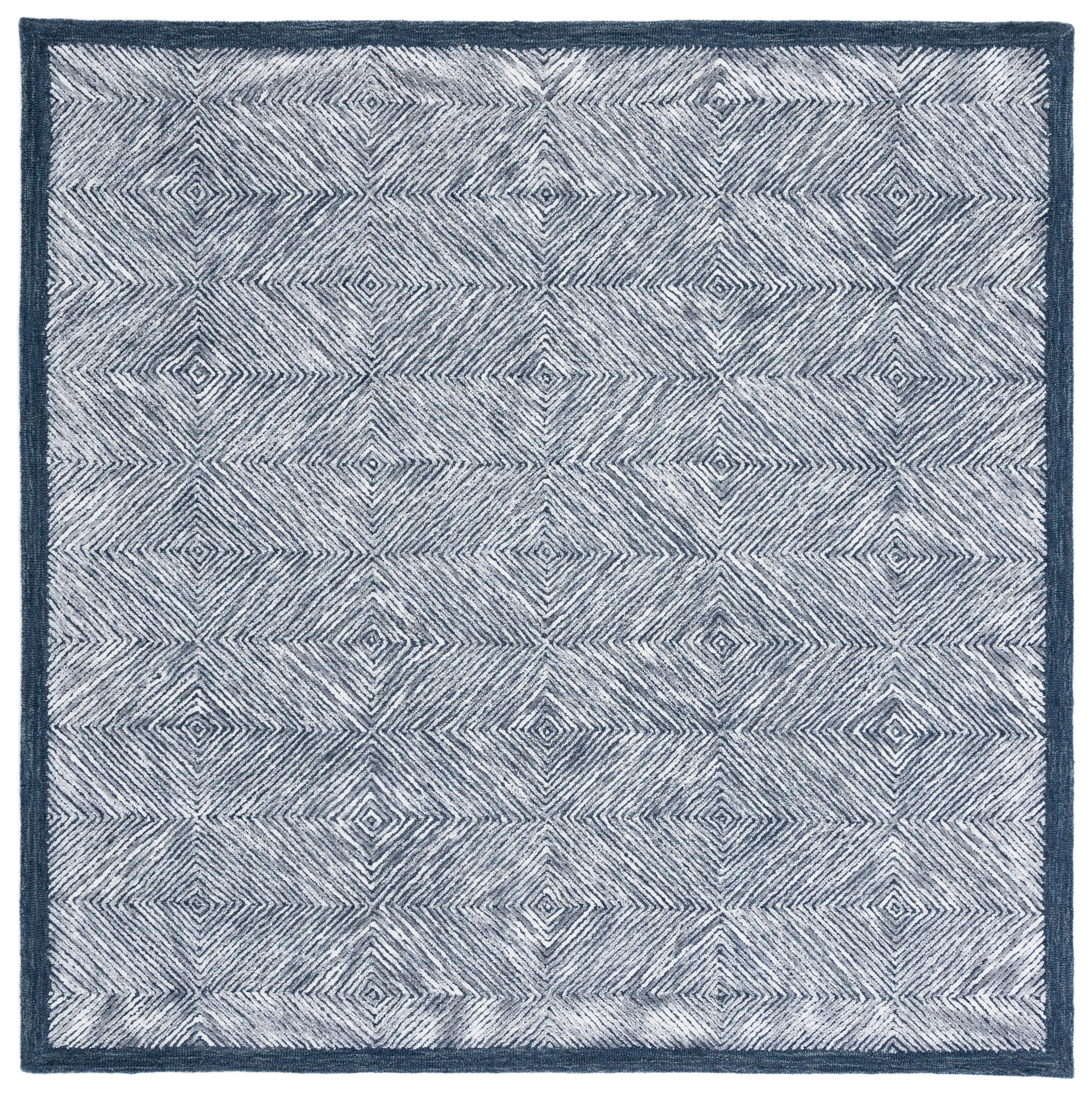 SAFAVIEH Soho Jonie Abstract Area Rug, Dark Grey/Ivory, 6' x 6' Square
