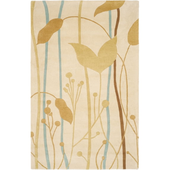 SAFAVIEH Soho Jordan Floral Wool Area Rug, Beige/Multi, 6' x 6' Round