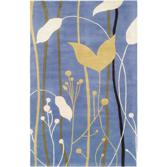 SAFAVIEH Soho Jordan Floral Wool Area Rug, Blue/Multi, 5' x 8'