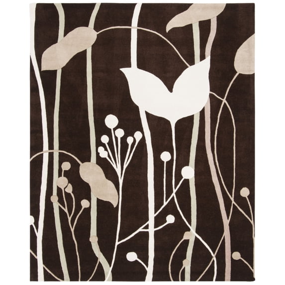 SAFAVIEH Soho Jordan Floral Wool Runner Rug, Dark Brown/Multi, 2'6" x 8'