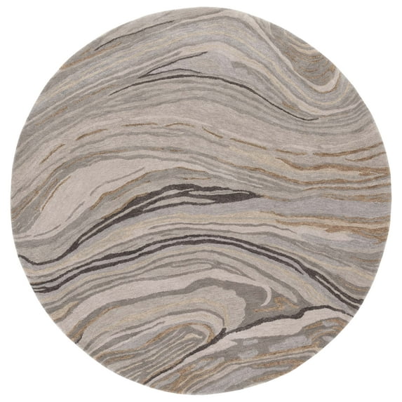 SAFAVIEH Soho Joshua Abstract Area Rug, Beige/Grey, 6' x 6' Round