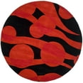 thumbnail image 1 of SAFAVIEH Soho Josie Geometric Wool Area Rug, Black/Red, 6' x 6' Round, 1 of 7