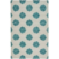 SAFAVIEH Soho Juniper Geometric Wool Area Rug, Ivory/Light Blue, 2' x 3'
