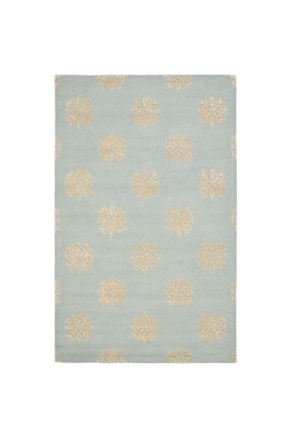Soho Juniper Geometric Wool Area Rug, Light Blue/Beige, 8'3" x 11'