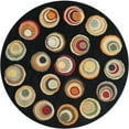 thumbnail image 1 of SAFAVIEH Soho Kendall Geometric Wool Area Rug, Black/Multi, 6' x 6' Round, 1 of 10