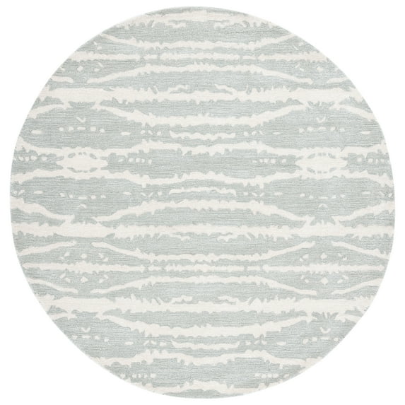 SAFAVIEH Soho Kiaran Abstract Area Rug, Light Grey/Ivory, 6' x 6' Round