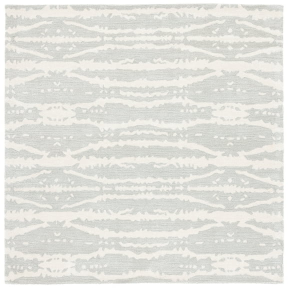 SAFAVIEH Soho Kiaran Abstract Area Rug, Light Grey/Ivory, 6' x 6' Square