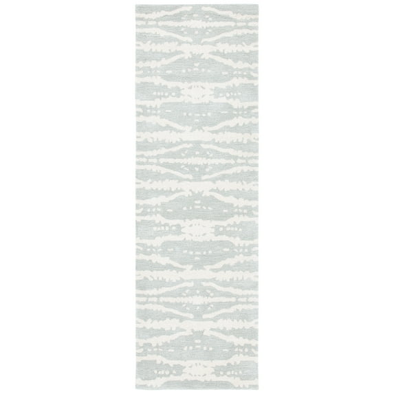 SAFAVIEH Soho Kiaran Abstract Runner Rug, Light Grey/Ivory, 2'6" x 8'