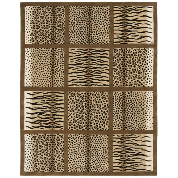 SAFAVIEH Soho Lacework Animal Area Rug, Beige/Brown, 8'3" x 11'