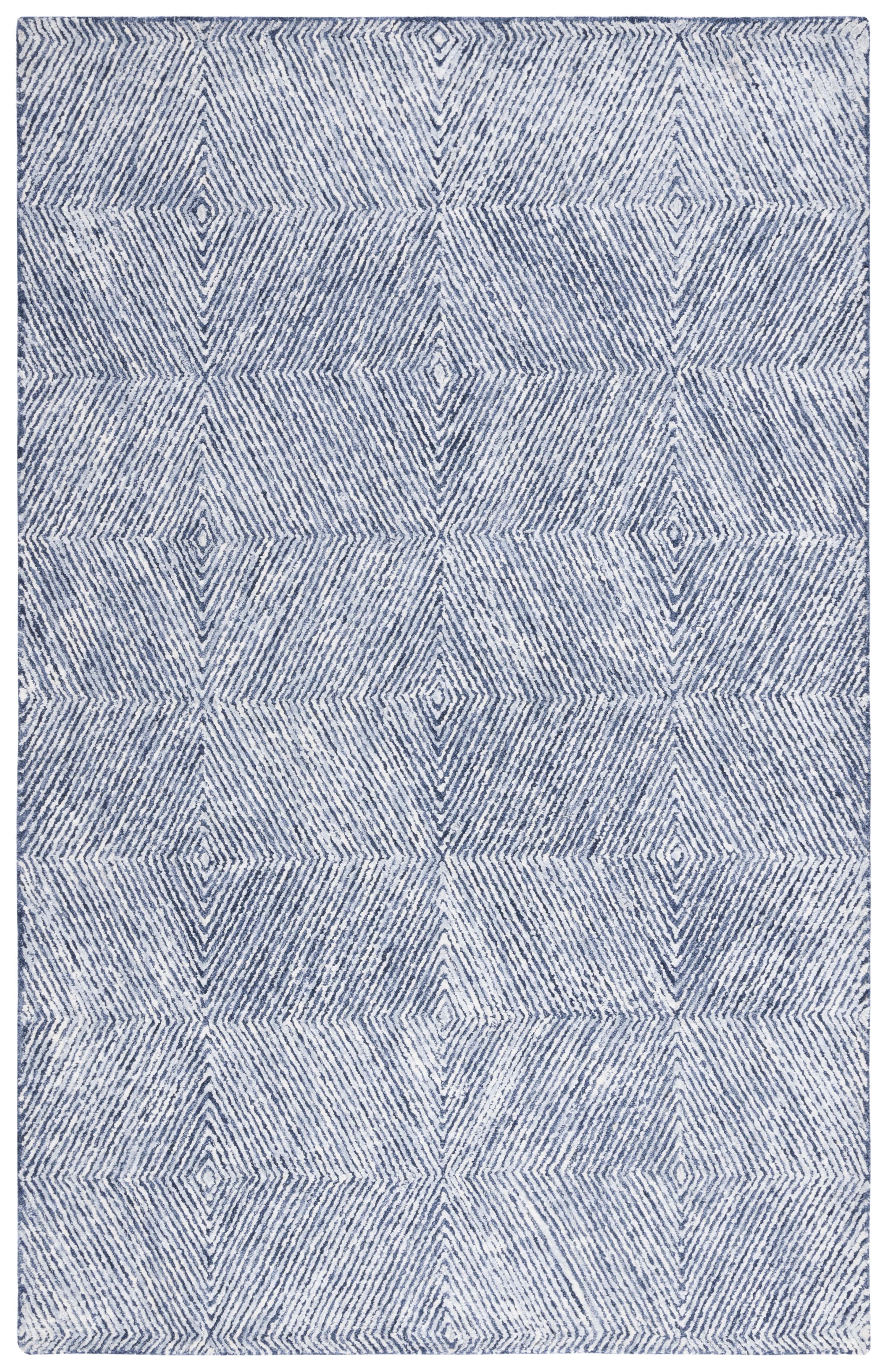 SAFAVIEH Soho Lauren Abstract Area Rug, Navy/Ivory, 5' x 8'
