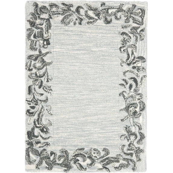 SAFAVIEH Soho Leah Floral Wool Area Rug, Silver/Grey, 2' x 3'