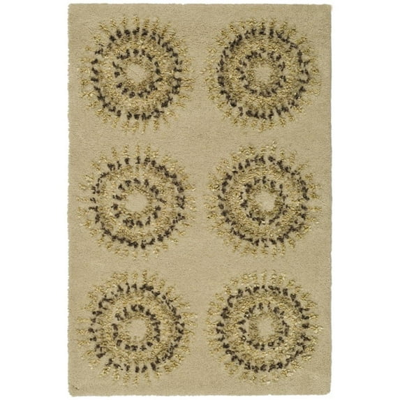 SAFAVIEH Soho Leanne Geometric Wool Area Rug, Beige/Gold, 2' x 3'