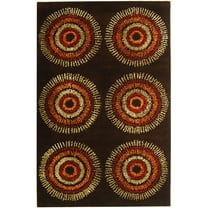 SAFAVIEH Soho Leanne Geometric Wool Area Rug, Brown/Gold, 7'6" x 9'6"