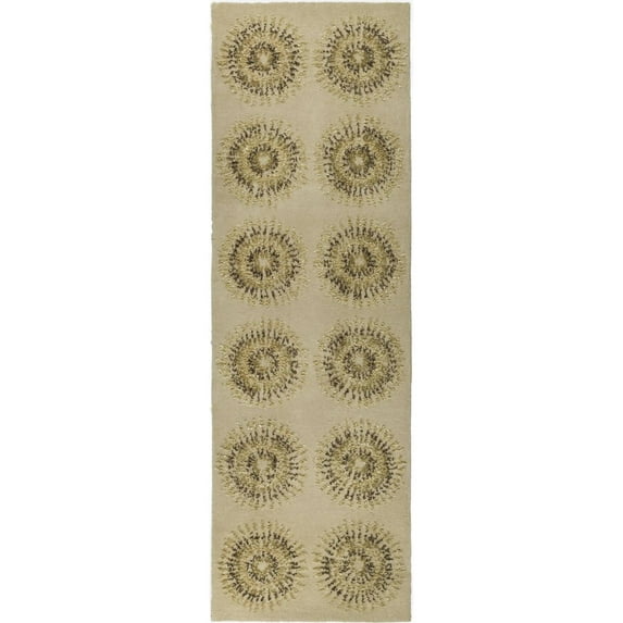 SAFAVIEH Soho Leanne Geometric Wool Runner Rug, Beige/Gold, 2'6" x 8'