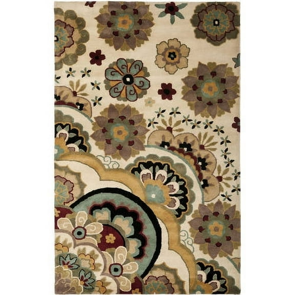 SAFAVIEH Soho Leyla Floral Wool Area Rug, Ivory/Multi, 7'6" x 9'6"