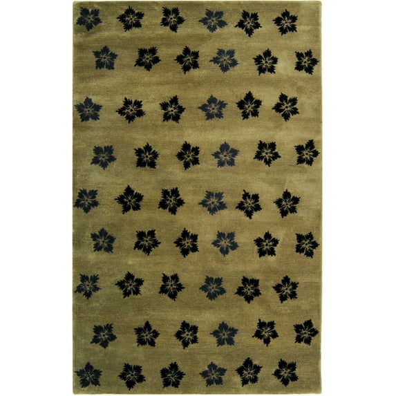 SAFAVIEH Soho Liam Floral Wool Area Rug, Sage/Black, 8'3" x 11'