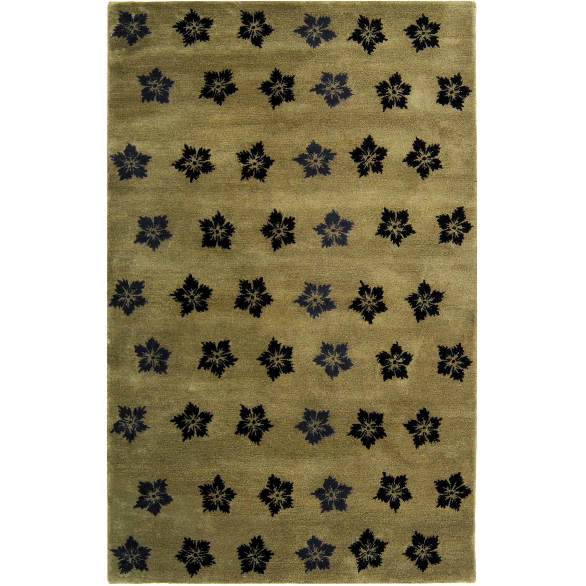 SAFAVIEH Soho Liam Floral Wool Area Rug, Sage/Black, 9'6" x 13'6"