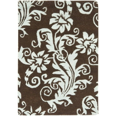 SAFAVIEH Soho Logan Floral Wool Area Rug, Brown/Blue, 2' x 3'