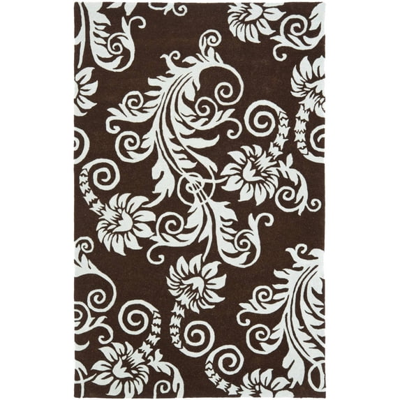 SAFAVIEH Soho Logan Floral Wool Area Rug, Brown/Blue, 7'6" x 9'6"