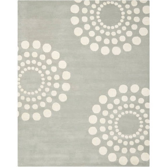 SAFAVIEH Soho Louise Polka Dots Wool Area Rug, Grey/Ivory, 6' x 6' Round