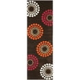 thumbnail image 1 of SAFAVIEH Soho Louise Polka Dots Wool Runner Rug, Brown/Multi, 2'6" x 8', 1 of 9