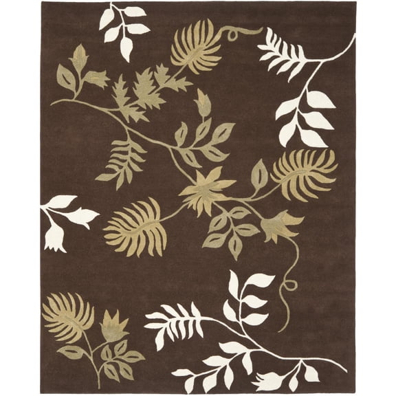 SAFAVIEH Soho Mable Floral Wool Area Rug, Brown, 7'6" x 9'6"