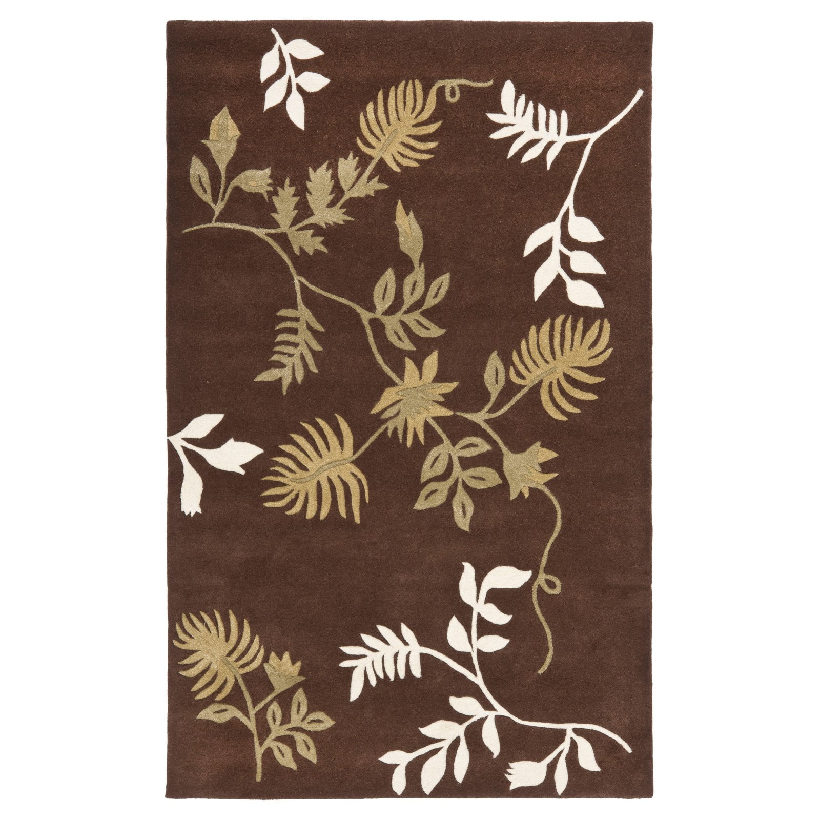SAFAVIEH Soho Mable Floral Wool Area Rug, Brown, 7'6" x 9'6"