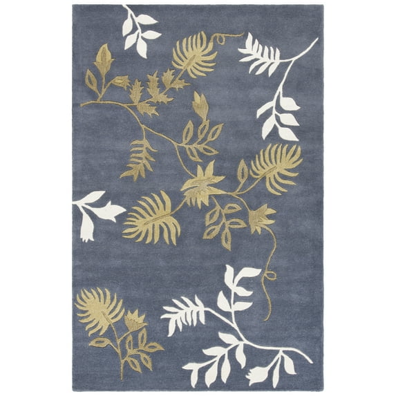 SAFAVIEH Soho Mable Floral Area Rug, Dark Grey, 3'6" x 5'6"