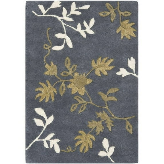 SAFAVIEH Soho Mable Floral Wool Area Rug, Dark Grey, 6' x 9'