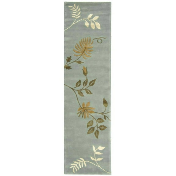 SAFAVIEH Soho Mable Floral Wool Area Rug, Light Blue, 2'6" x 4'