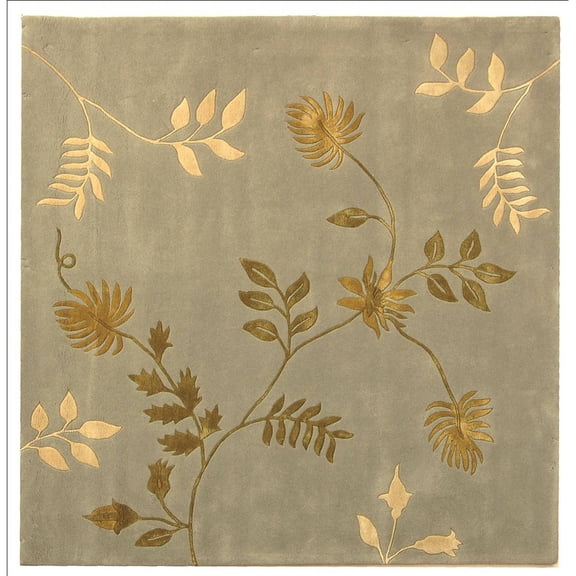 SAFAVIEH Soho Mable Floral Wool Area Rug, Light Blue, 8' x 8' Square