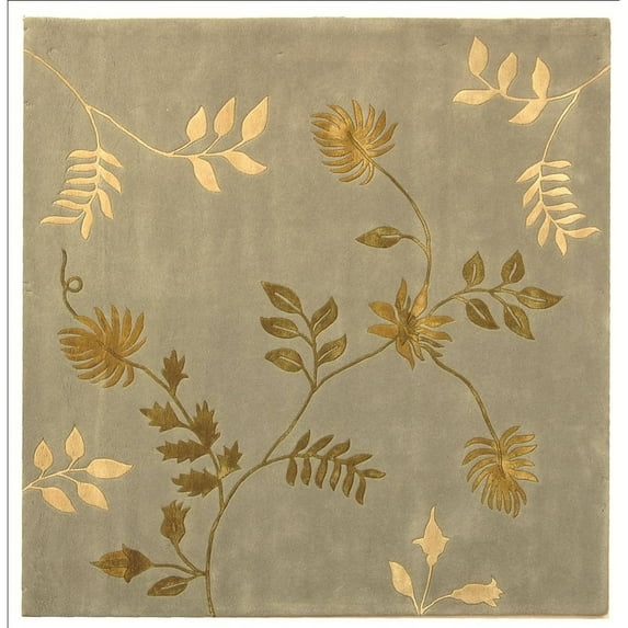 SAFAVIEH Soho Mable Floral Wool Area Rug, Light Blue, 8' x 8' Square