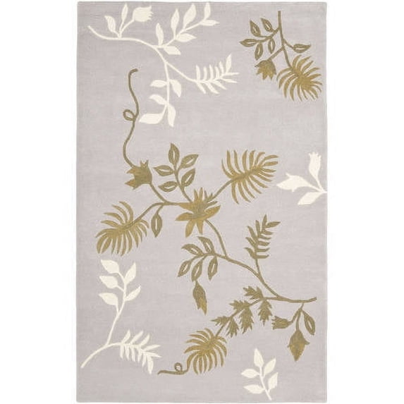 SAFAVIEH Soho Mable Floral Wool Area Rug, Light Grey, 6' x 6' Round