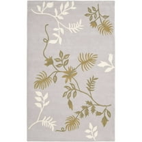 SAFAVIEH Soho Mable Floral Wool Area Rug, Light Grey, 7'6" x 9'6"
