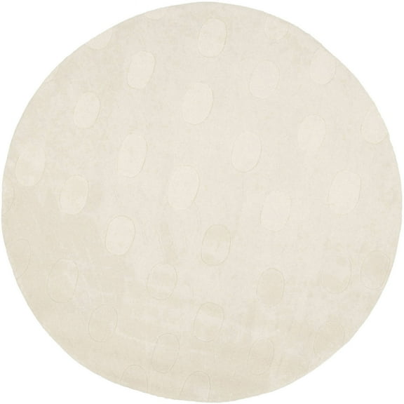 SAFAVIEH Soho Maci Polka Dots Wool Area Rug, White, 6' x 6' Round