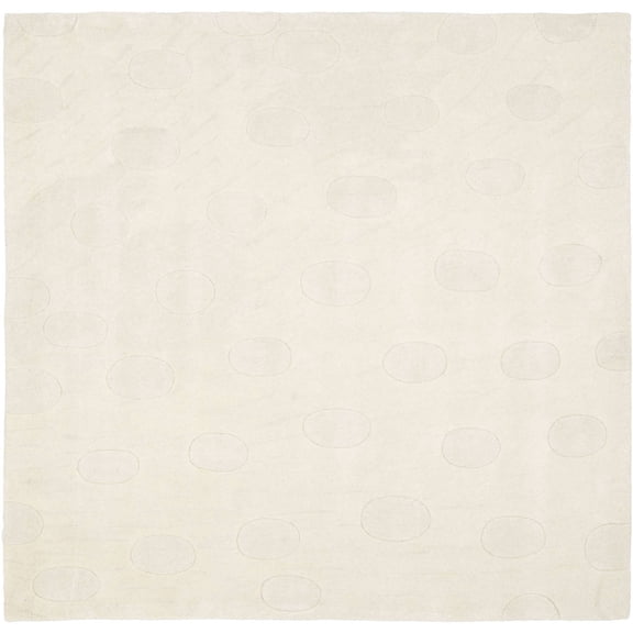 SAFAVIEH Soho Maci Polka Dots Wool Area Rug, White, 8' x 8' Square