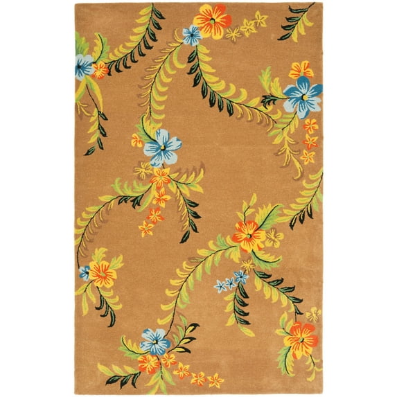 SAFAVIEH Soho Madison Floral Wool Area Rug, Brown/Multi, 3'6" x 5'6"