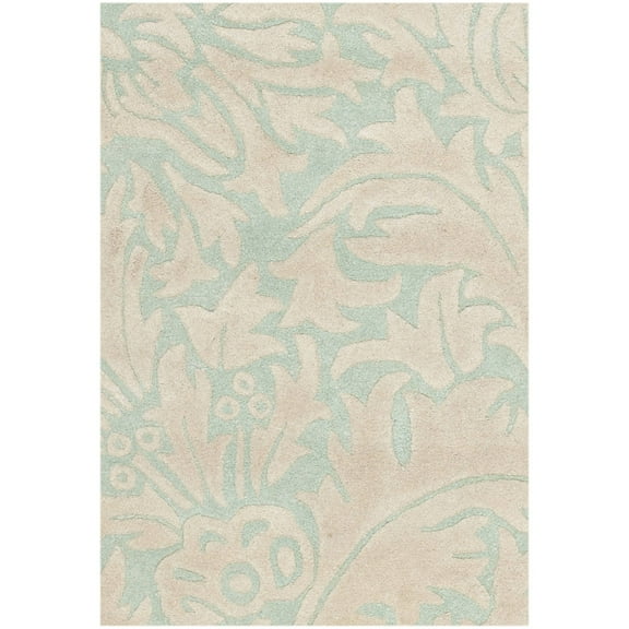 SAFAVIEH Soho Malta Floral Wool Area Rug, Light Blue/Beige, 2' x 3'