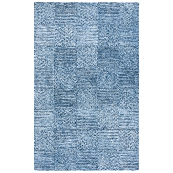 SAFAVIEH Soho Mansel Geometric Area Rug, Dark Blue/Ivory, 8' x 10'