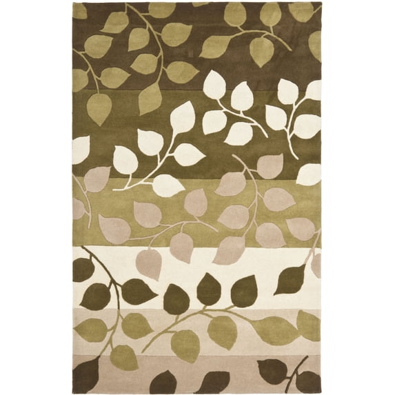 SAFAVIEH Soho Martha Floral Wool Area Rug, Green/Beige, 7'6" x 9'6"