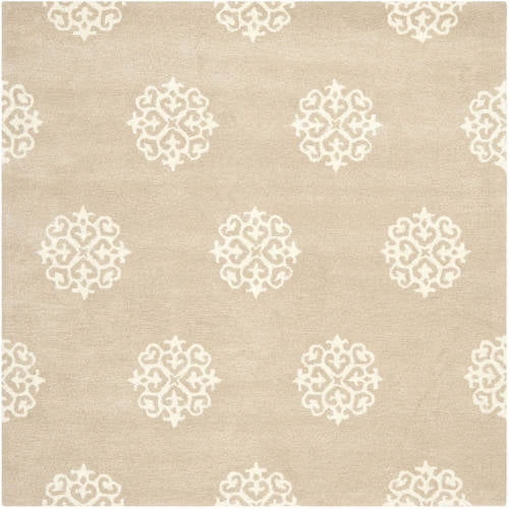 Handmade Beige/Ivory Tufted Wool-Viscose Blend Area Rug 9' x 12'